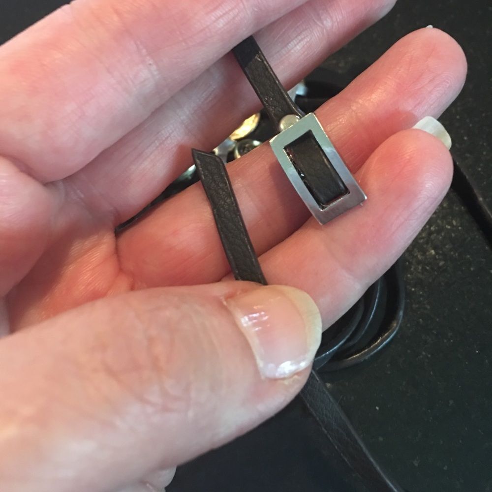 Worded Wrap‎ Bracelet Brown Faux Leather 37 inches - Picture 4 of 5